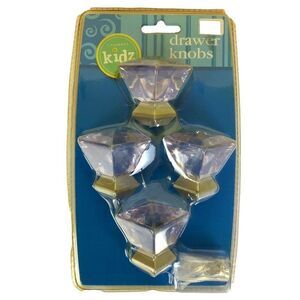 Cambria Kids Princess Cabinet Drawer Knobs 4 Faceted Acrylic Bling Lavender Glam